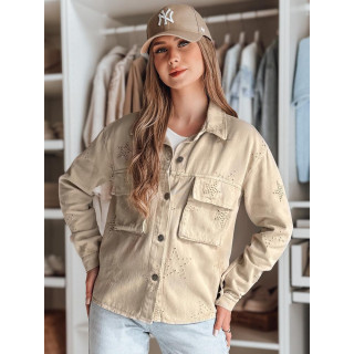 Barna női kabát csillagokkal TY4847