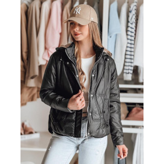 Fekete női steppelt kabát TY4853