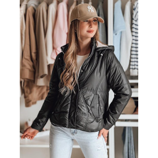 Fekete női steppelt kabát TY4853