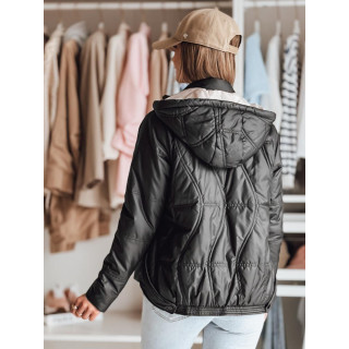 Fekete női steppelt kabát TY4853