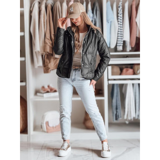 Fekete női steppelt kabát TY4853