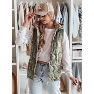 Női zöld steppelt mellény TY4877