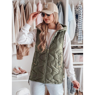 Női zöld steppelt mellény TY4877