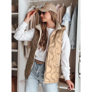 Barna női steppelt mellény TY4878