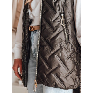 Női fekete steppelt mellény TY4883