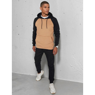 Férfi barna pulóver BX5891 zsebbel