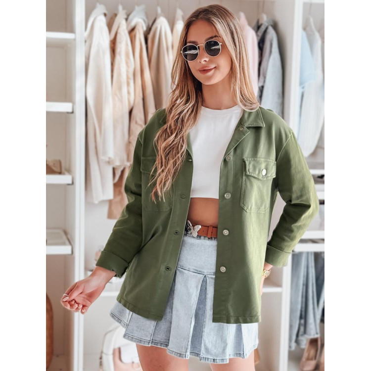 Khaki színű női ingkabát TY4889