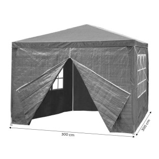 Kereskedelmi szürke kerti pavilon 3x3m