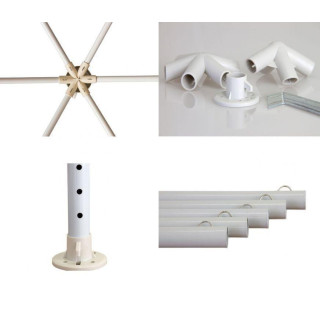 Kereskedelmi kerti pavilon 2x2x2m szúnyoghálóval