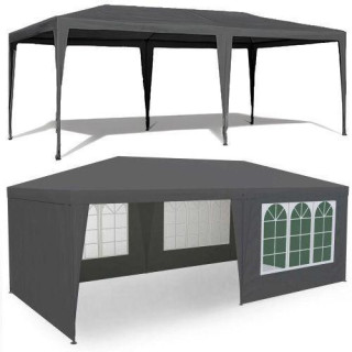 Szürke kereskedelmi kerti pavilon 3x6m