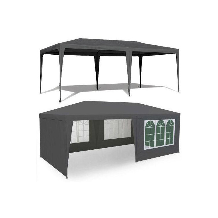 Szürke kereskedelmi kerti pavilon 3x6m