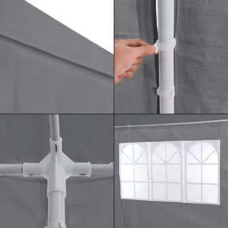 Szürke kereskedelmi kerti pavilon 3x6m