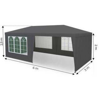 Szürke kereskedelmi kerti pavilon 3x6m