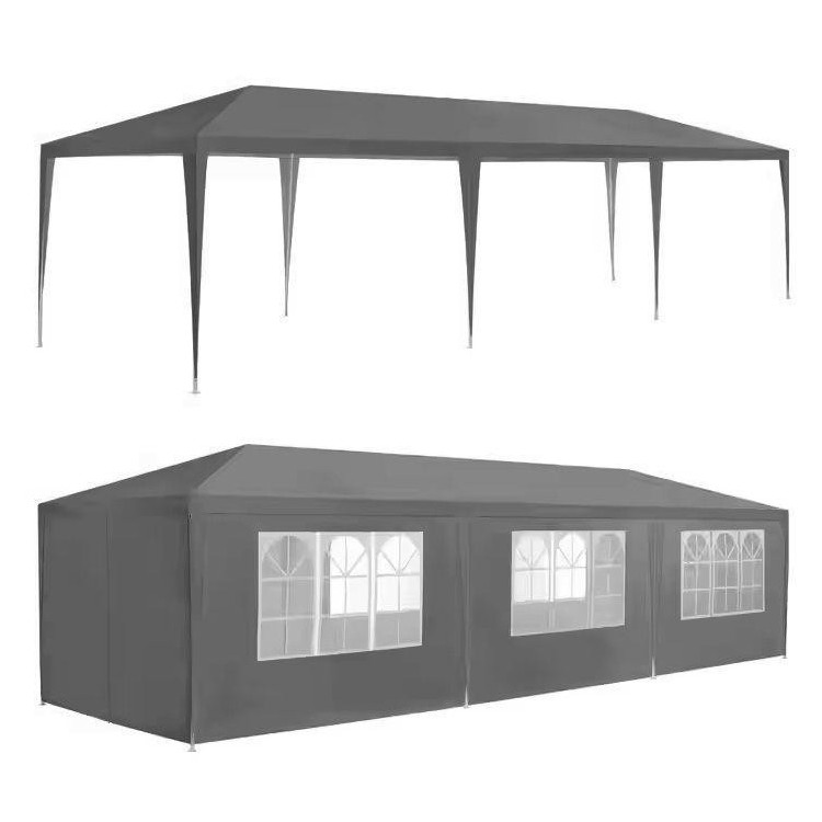 Kereskedelmi szürke kerti pavilon 3x9m