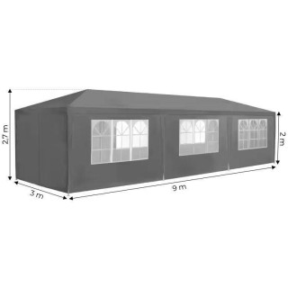 Kereskedelmi szürke kerti pavilon 3x9m