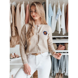 Bézs színű női pulóver virágfolttal MY2469