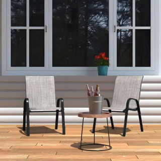 2 darabos világos szürke kerti szék szett