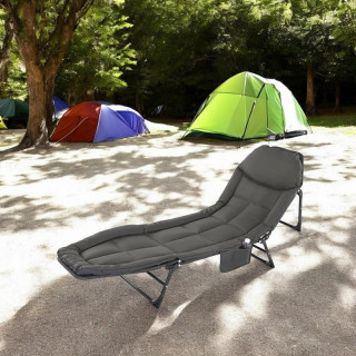 Összecsukható kempingágy szürke színben