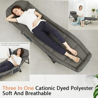 Összecsukható kempingágy szürke színben