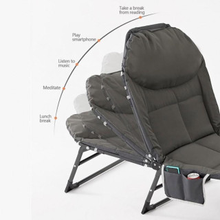 Összecsukható kempingágy szürke színben