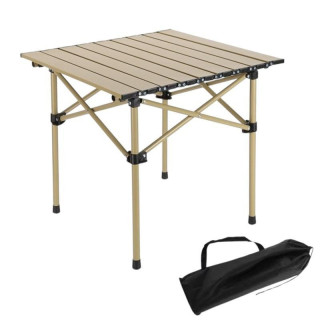 Bézs színű összecsukható turistaasztal