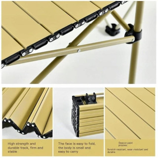 Bézs színű összecsukható turistaasztal