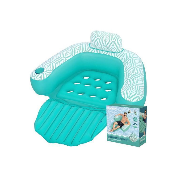 Kék és fehér felfújható szék