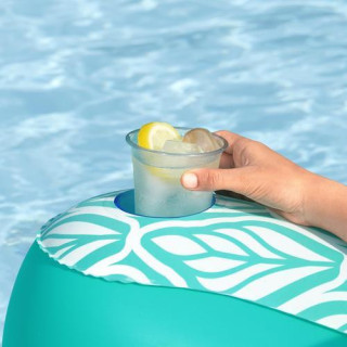 Kék és fehér felfújható szék