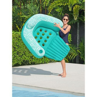 Kék és fehér felfújható szék