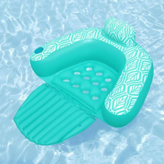 Kék és fehér felfújható szék