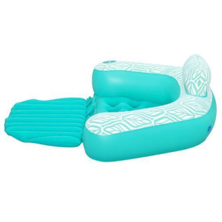 Kék és fehér felfújható szék