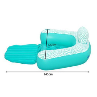 Kék és fehér felfújható szék