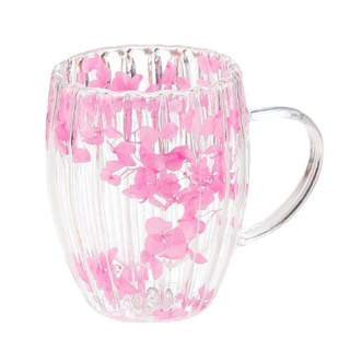 Hullámkarton termosz rózsaszín virágokkal belül - 300 ml