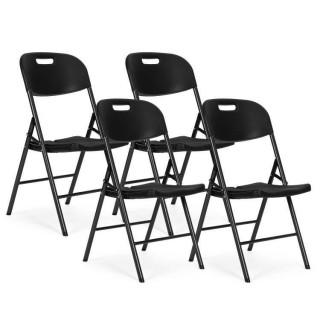 Fekete, 4 darabos összecsukható szék szett
