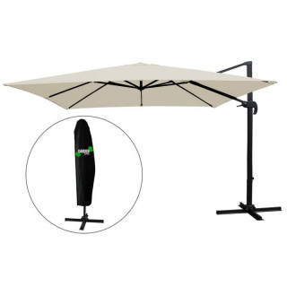 Bézs színű kerti napernyő tetővel - 2,5x2,5 m -