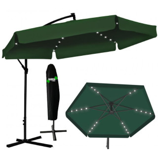 Zöld kerti napernyő LED világítással - 3 m -