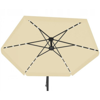 Bézs kerti napernyő LED világítással - 3 m -