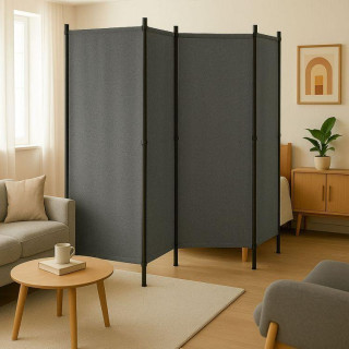 Szürke összecsukható, 4 paneles paraván