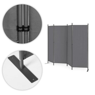 Szürke összecsukható, 4 paneles paraván