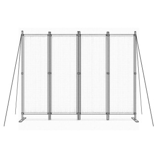 Szürke összecsukható, 4 paneles paraván