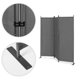 Összecsukható, 3 paneles paraván szürke színben
