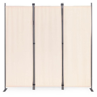 Bézs színű, összecsukható, 3 paneles paraván