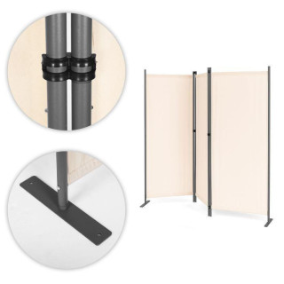 Bézs színű, összecsukható, 3 paneles paraván