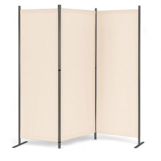 Bézs színű, összecsukható, 3 paneles paraván