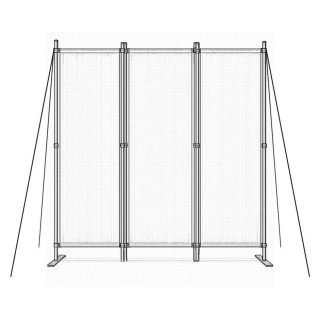 Bézs színű, összecsukható, 3 paneles paraván