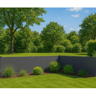 Szürke árnyékoló erkélyfedés szerelvényekkel - 100x700 cm