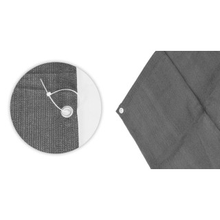 Szürke árnyékoló erkélyfedés szerelvényekkel - 100x700 cm