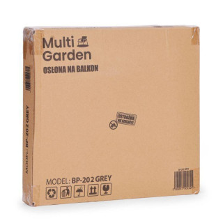 Szürke árnyékoló erkélyfedés szerelvényekkel - 100x700 cm