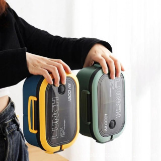 Menta dupla uzsonnásdoboz evőeszközökkel