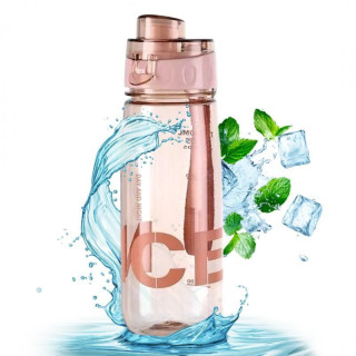 Rózsaszín átlátszó kulacs - 800 ml